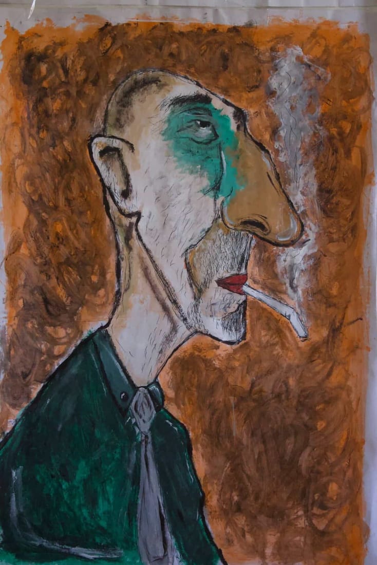 Portrait in profile, by Hasan.